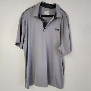 Under Armour Men's Polo Shirt in Charcoal gray 2xl loose fit heat gear